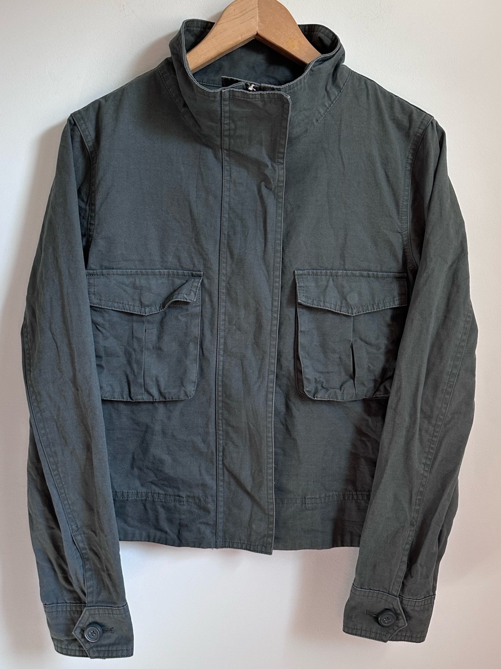 BB Dakota Olive Utility Jacket Military Chore Cotton Small Safari Cargo Women S